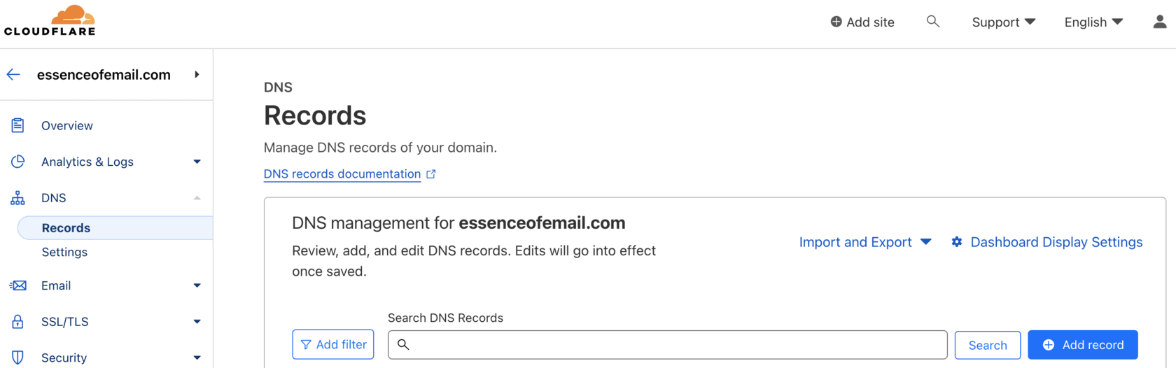 SPF record shown as a TXT record in DNS